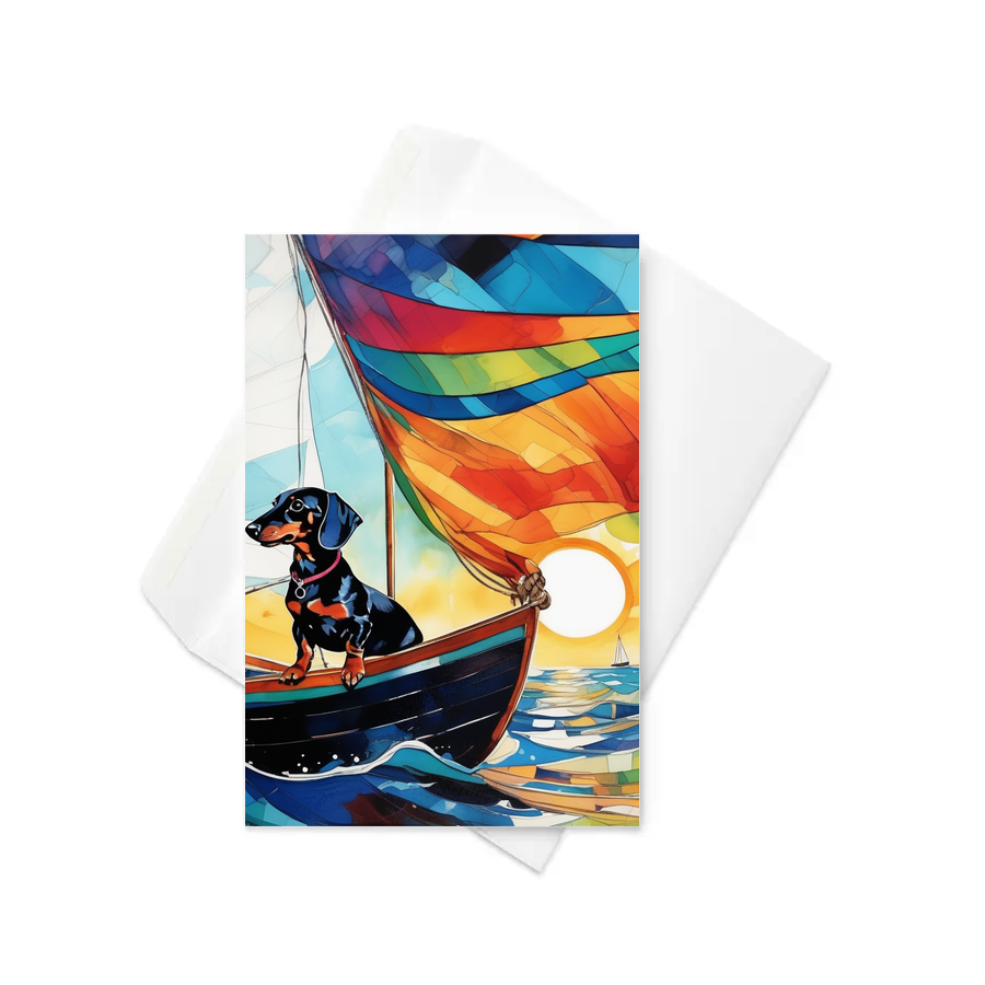 PugMug Custom Black Dachshund Greeting Card