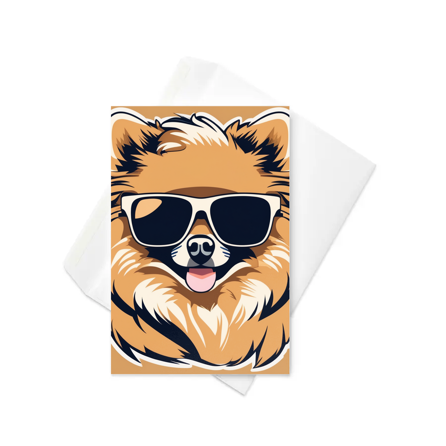 PugMug Custom Tan Pomeranian Greeting Card