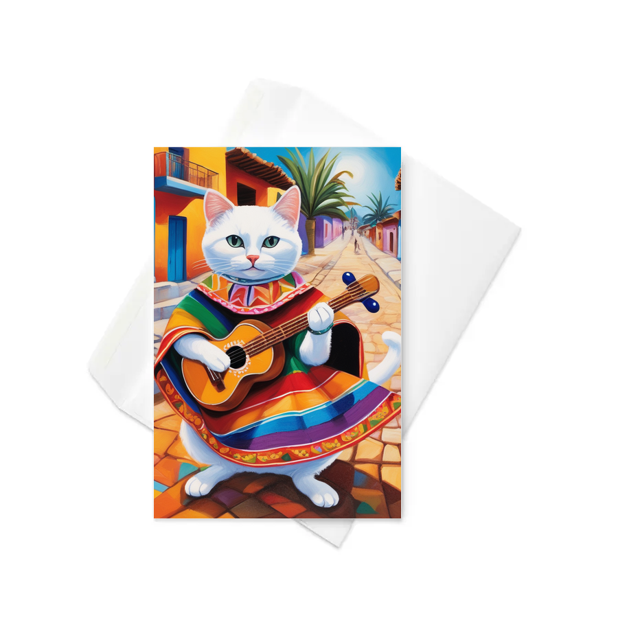 PugMug Custom White Companion Cat Greeting Card
