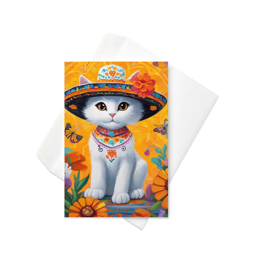 PugMug Custom White Companion Cat Greeting Card