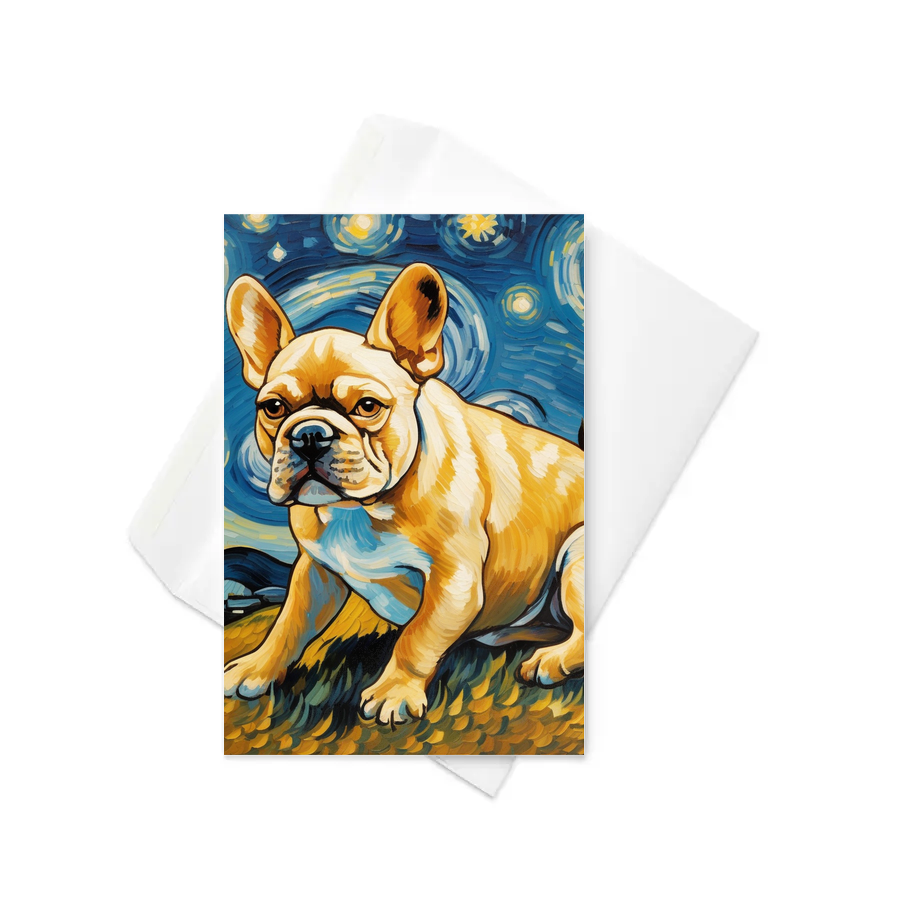 PugMug Custom Tan French Bulldog Greeting Card