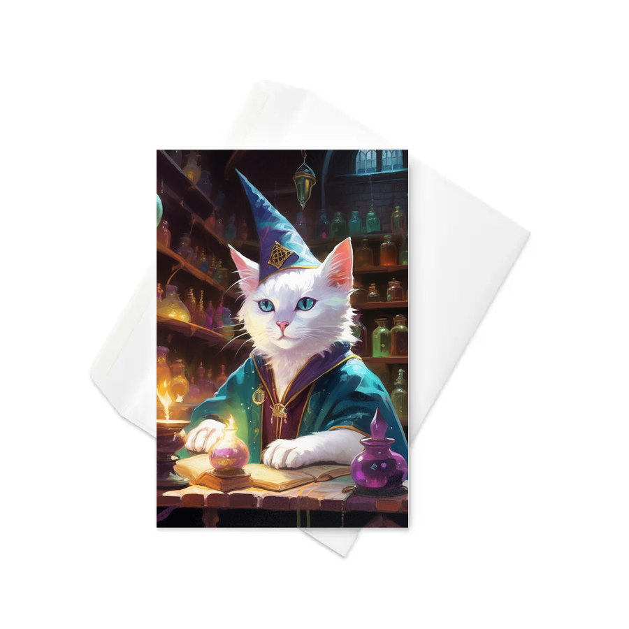 PugMug Custom White Exotic Cat Greeting Card