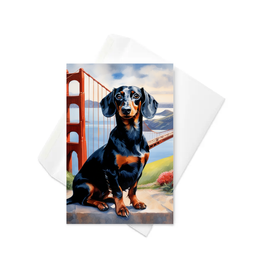 PugMug Custom Black Dachshund Greeting Card