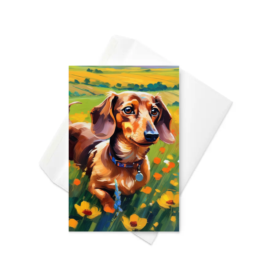 PugMug Custom Tan Dachshund Greeting Card