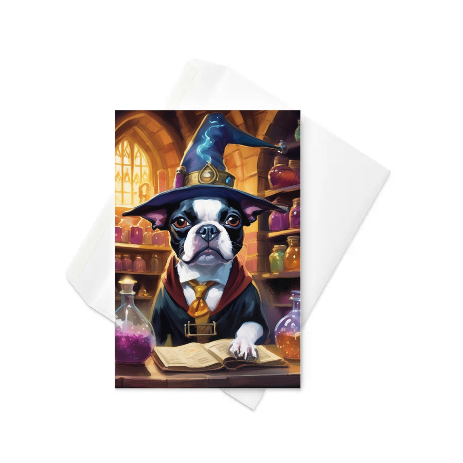 PugMug Custom Boston Terrier Greeting Card