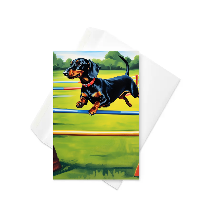 PugMug Custom Black Dachshund Greeting Card
