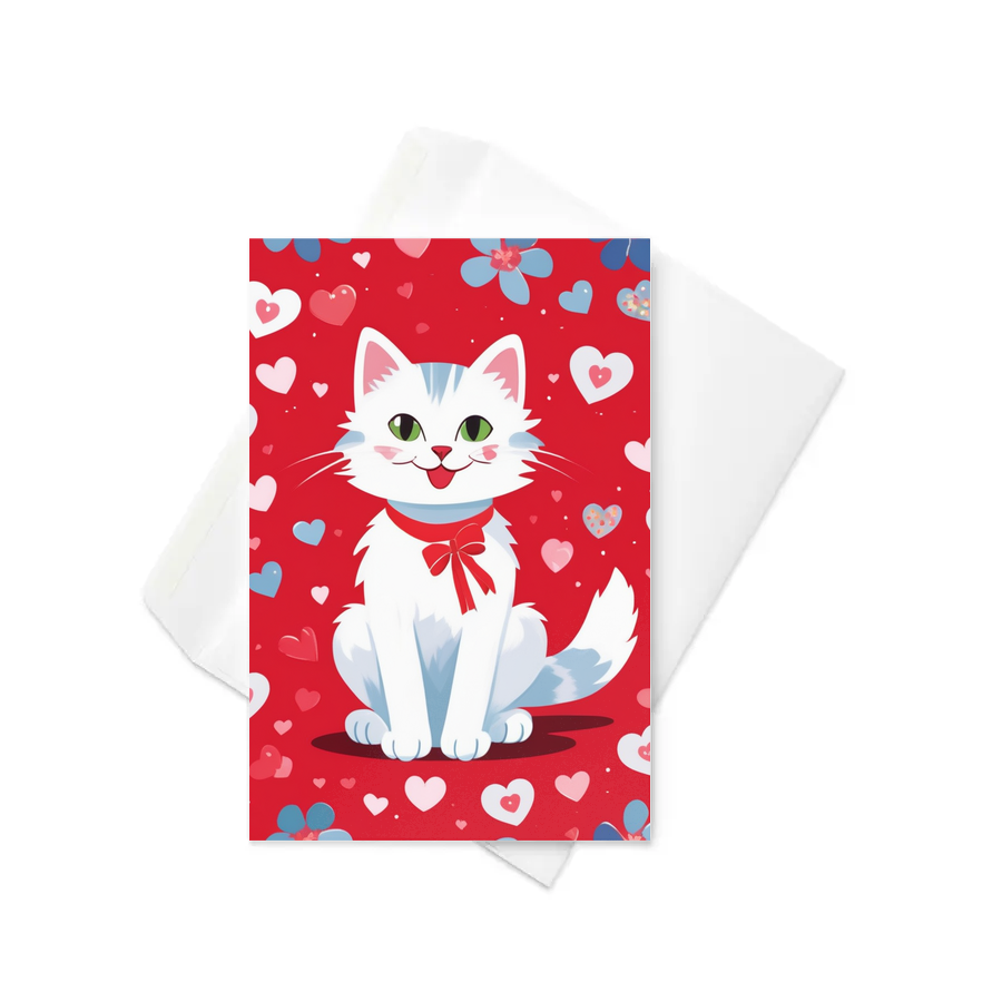 PugMug Custom White Companion Cat Greeting Card