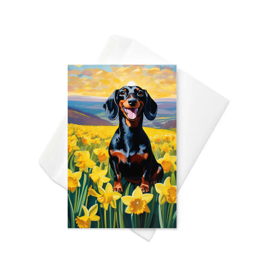 PugMug Custom Black Dachshund Greeting Card