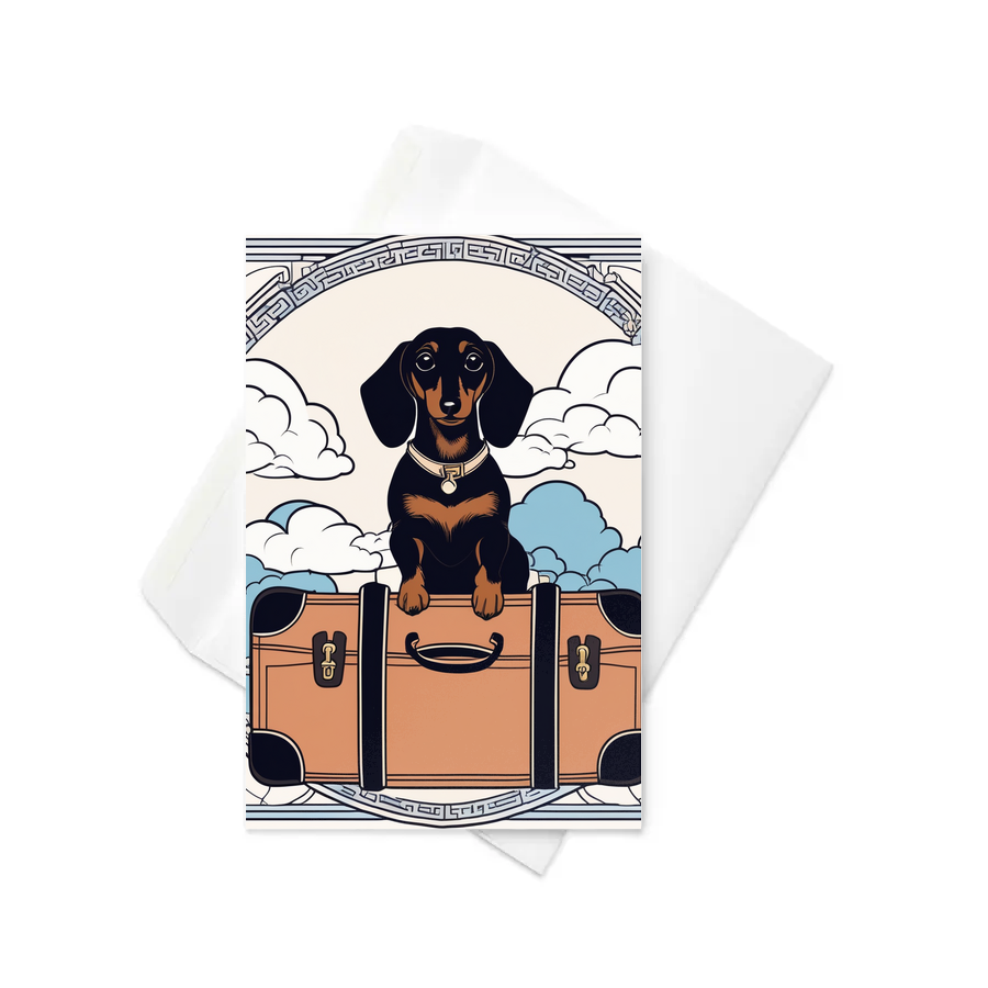 PugMug Custom Black Dachshund Greeting Card
