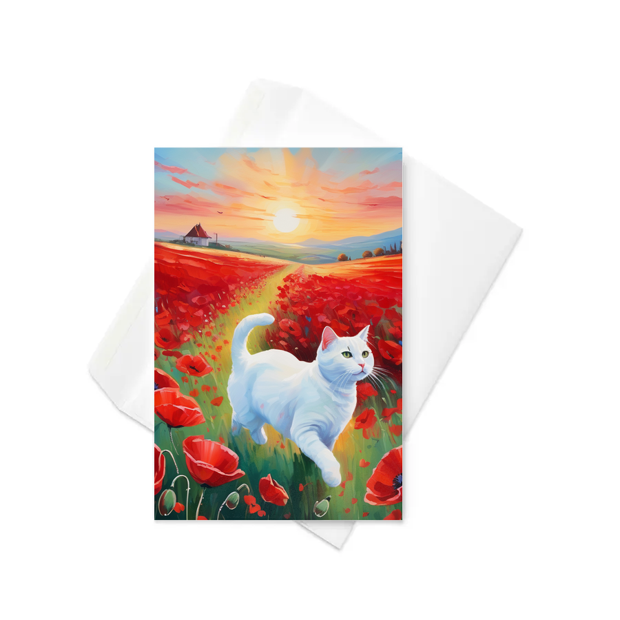 PugMug Custom White Companion Cat Greeting Card