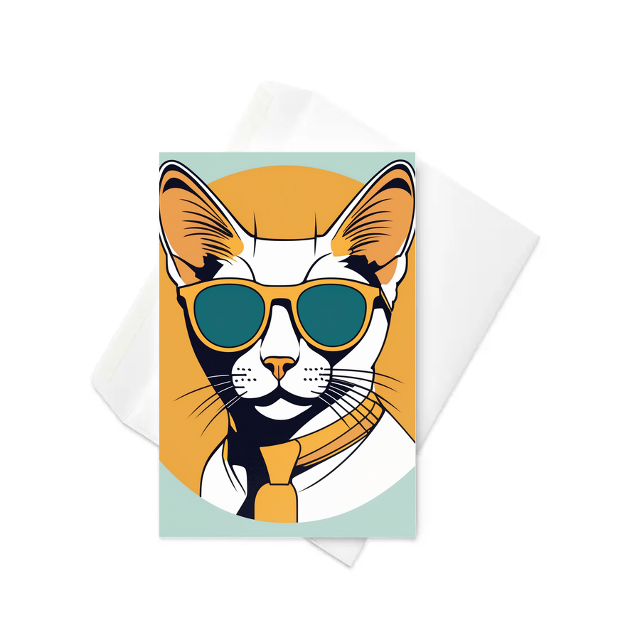PugMug Custom White Abyssinian Cat Greeting Card