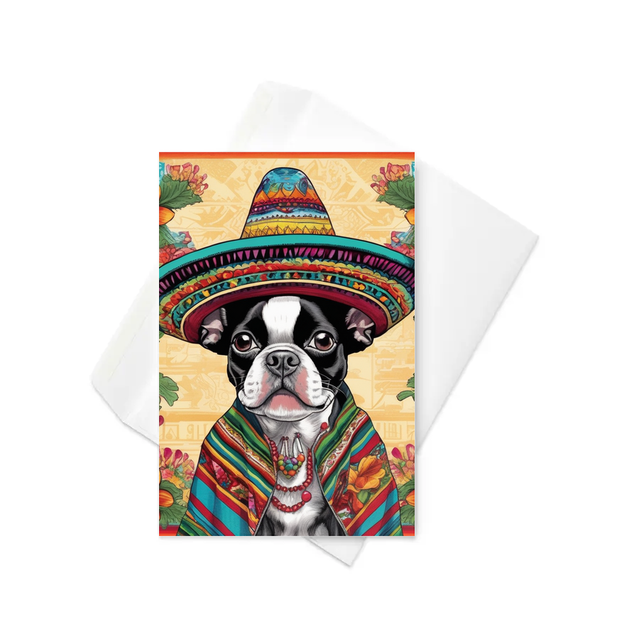 PugMug Custom Boston Terrier Greeting Card