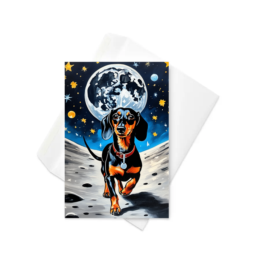 PugMug Custom Black Dachshund Greeting Card
