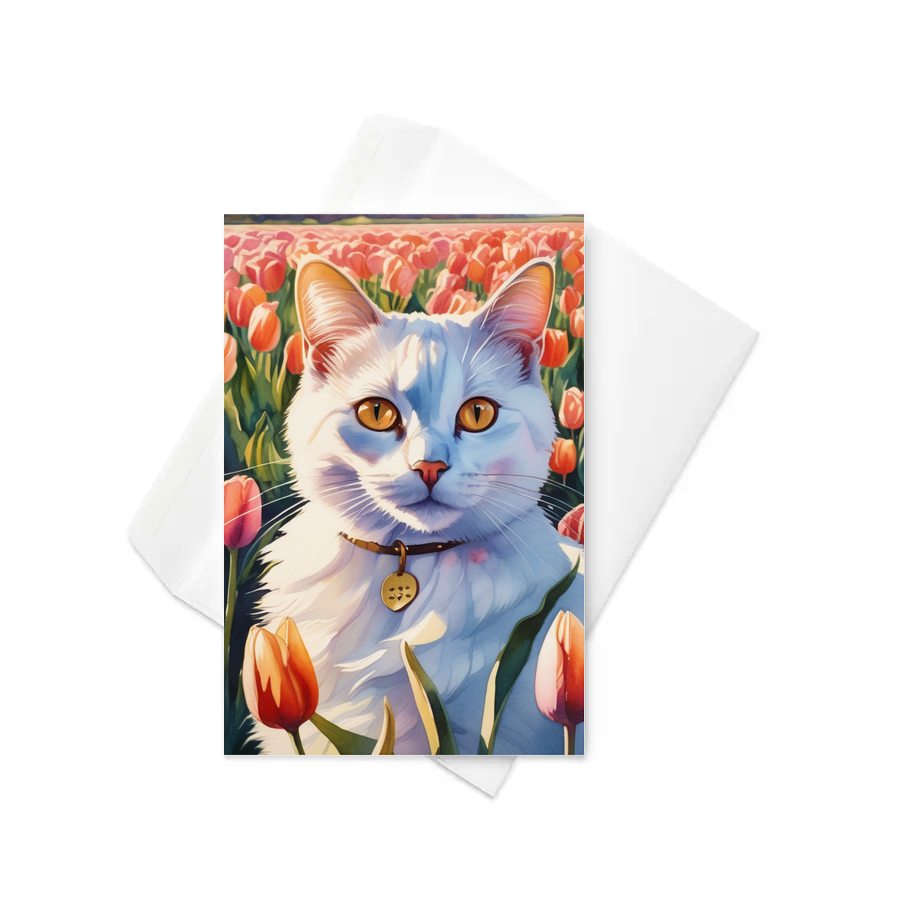 PugMug Custom White Companion Cat Greeting Card