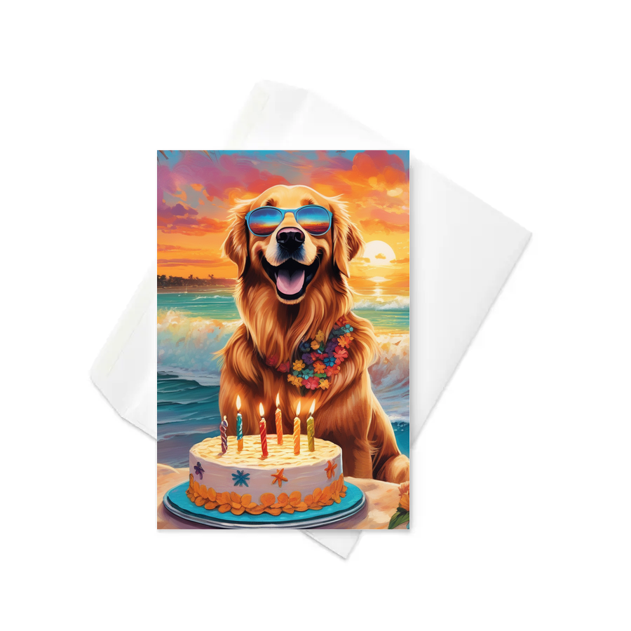 PugMug Custom Golden Retriever Greeting Card