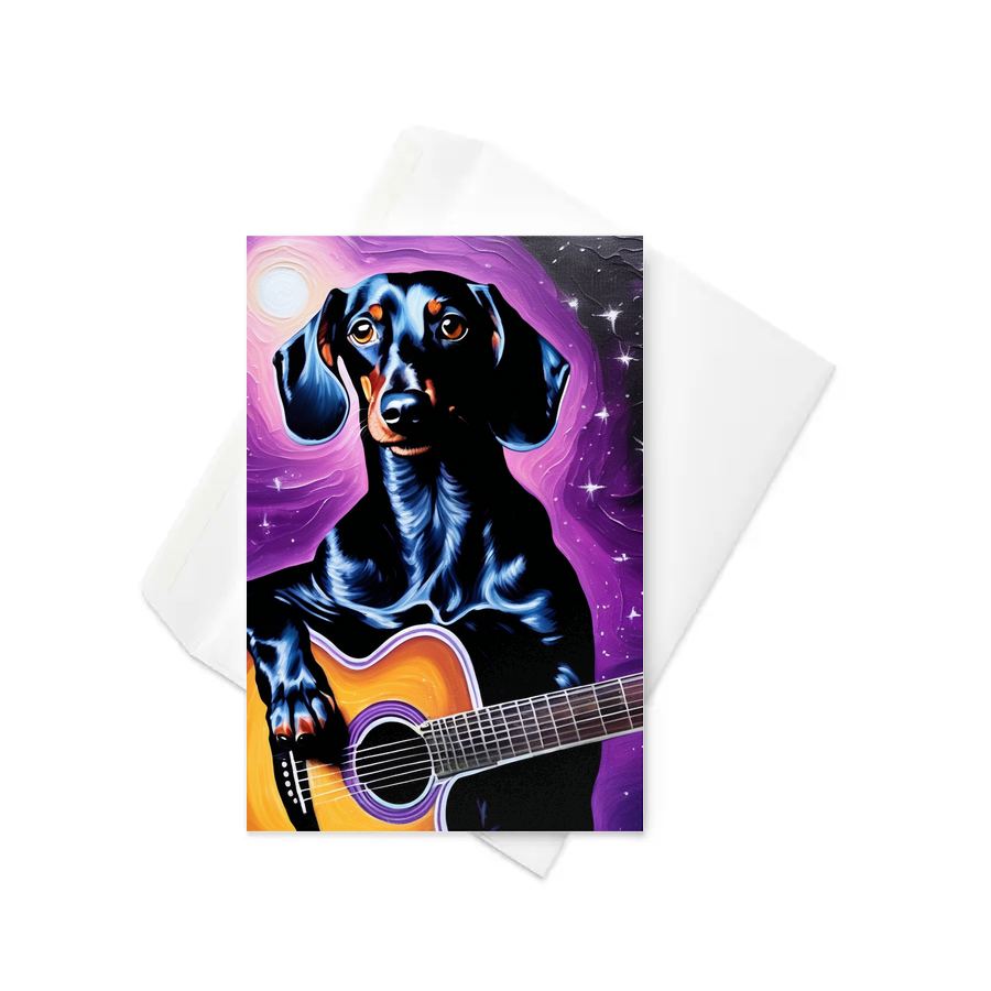 PugMug Custom Black Dachshund Greeting Card