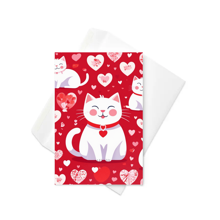 PugMug Custom White Companion Cat Greeting Card