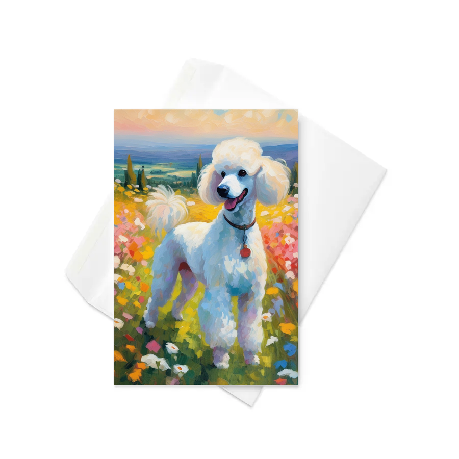 PugMug Custom White Poodle Greeting Card