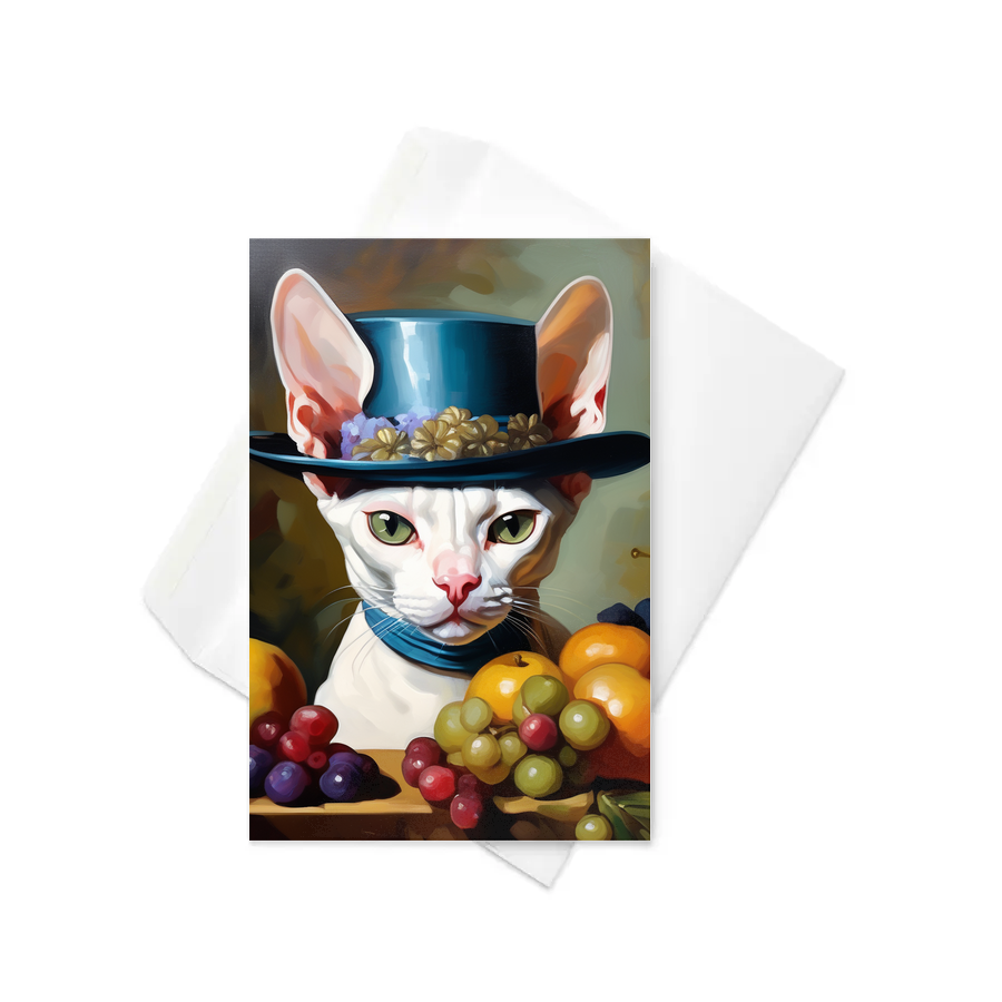 PugMug Custom White Sphynx Cat Greeting Card