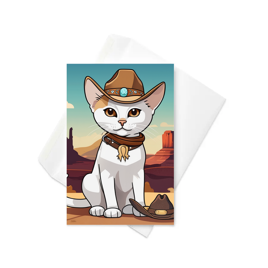 PugMug Custom White Abyssinian Cat Greeting Card