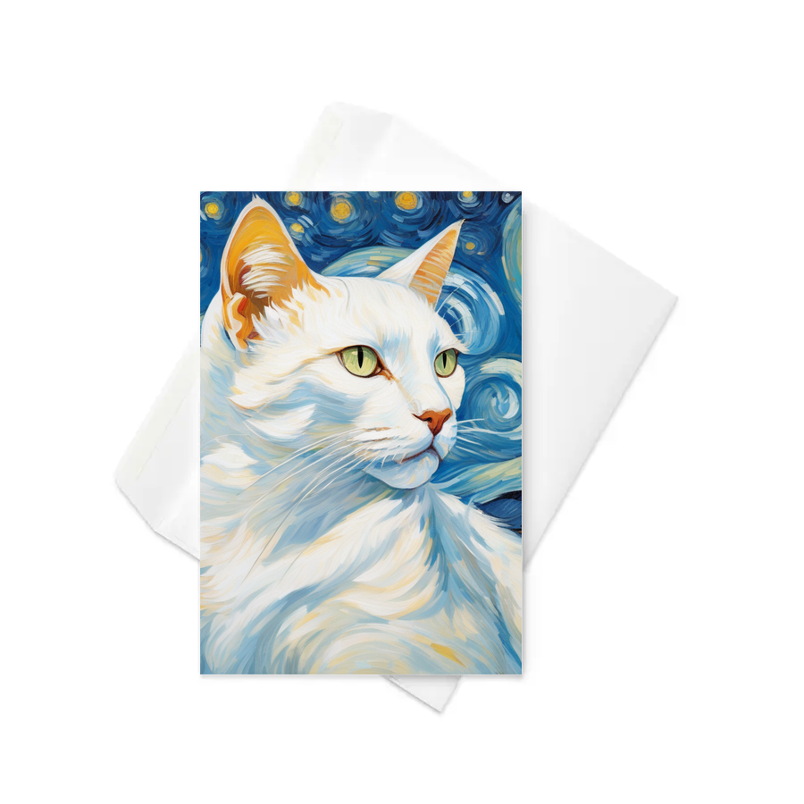 PugMug Custom White Companion Cat Greeting Card