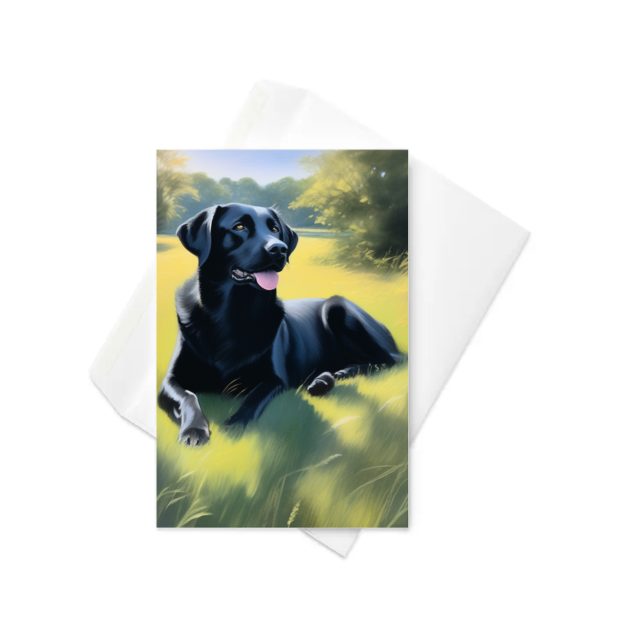 PugMug Custom Black Labrador Retriever Greeting Card