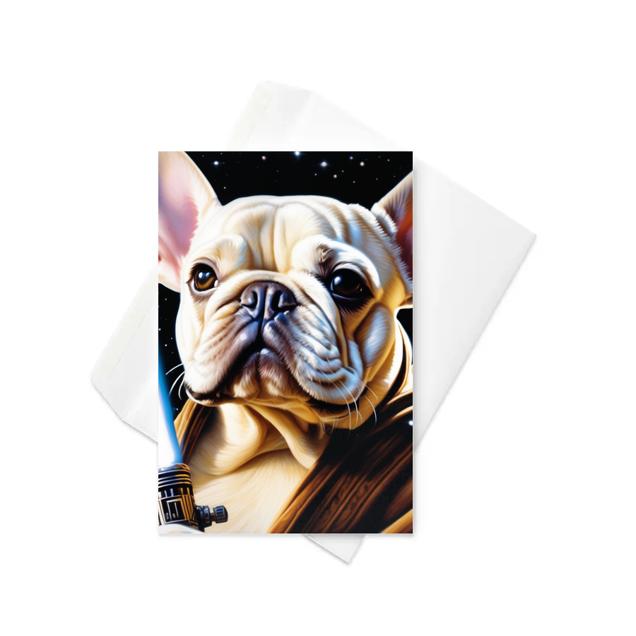 PugMug Custom White French Bulldog Greeting Card