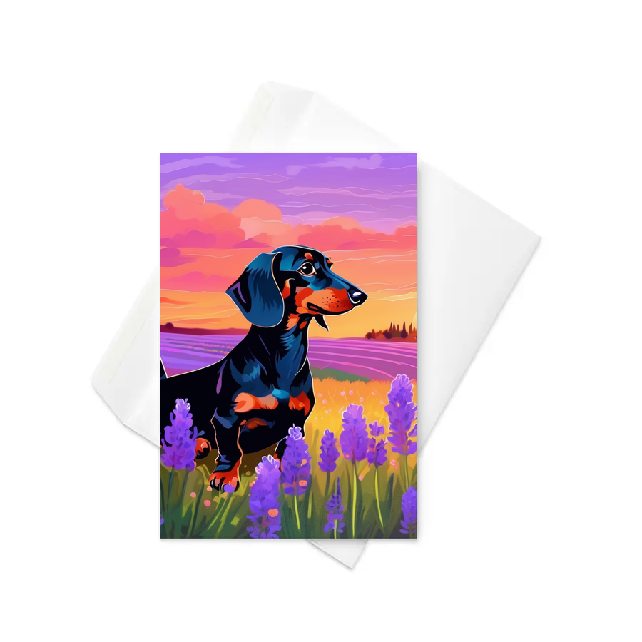 PugMug Custom Black Dachshund Greeting Card