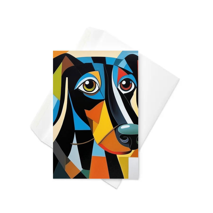 PugMug Custom Black Dachshund Greeting Card