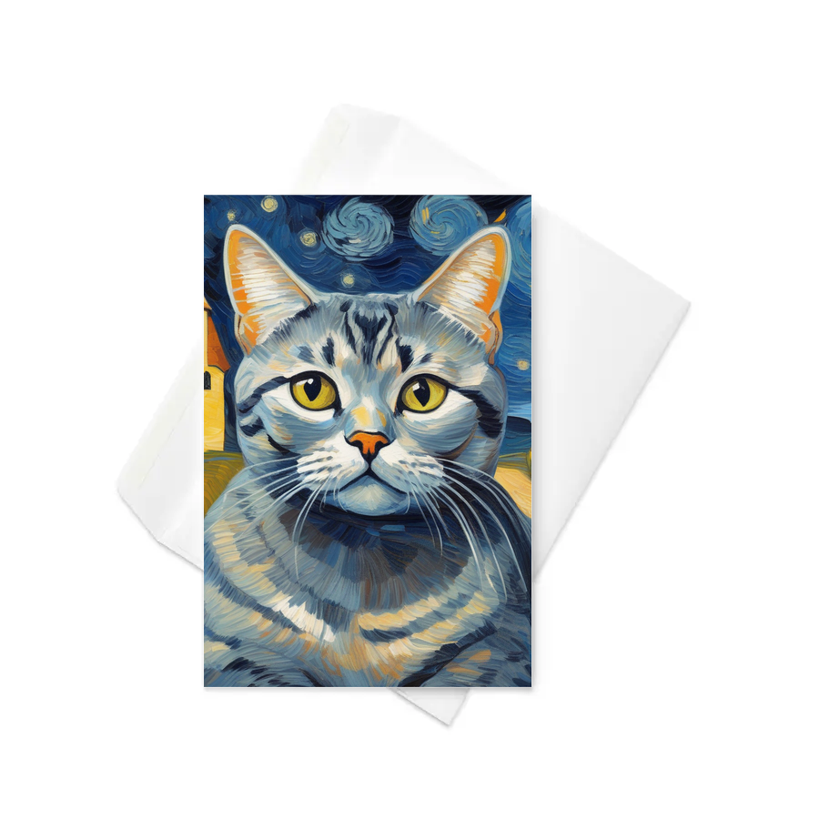 PugMug Custom Tabby British Shorthair Cat Greeting Card