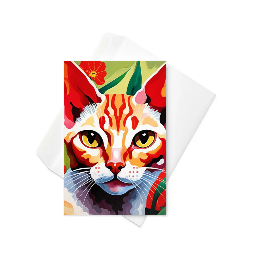 PugMug Custom Tabby Devon Rex Cat Greeting Card