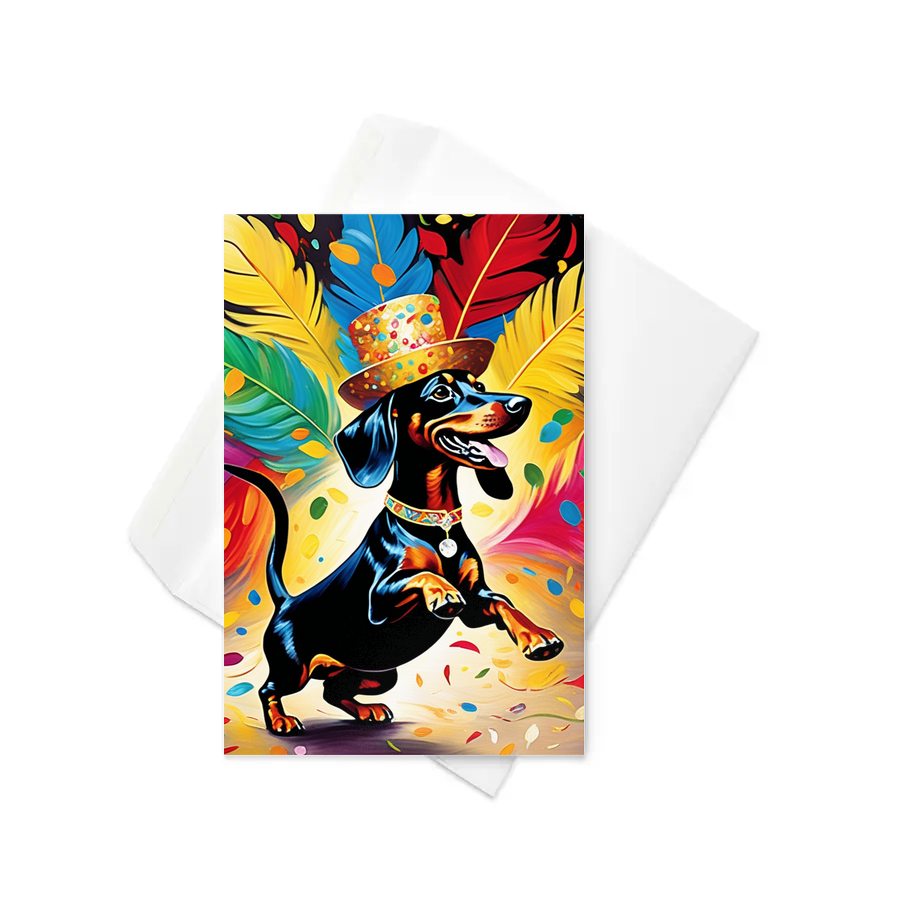 PugMug Custom Black Dachshund Greeting Card