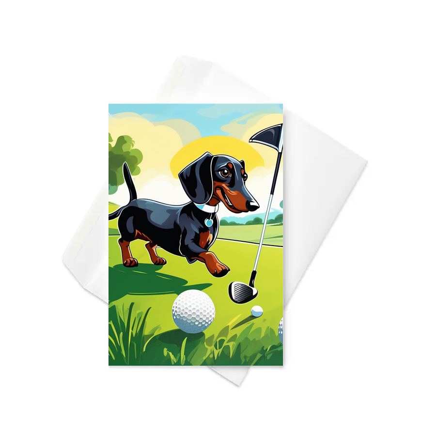 PugMug Custom Black Dachshund Greeting Card