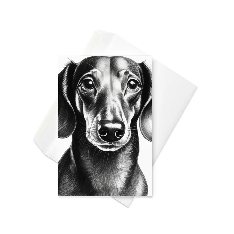 PugMug Custom Black Dachshund Greeting Card