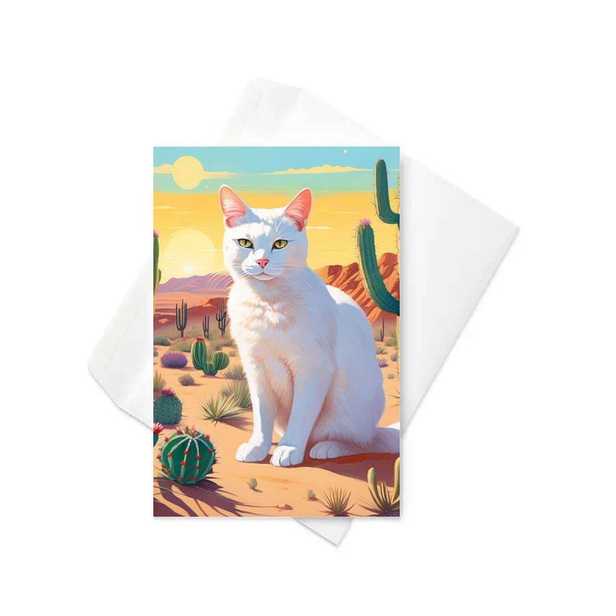 PugMug Custom White Companion Cat Greeting Card