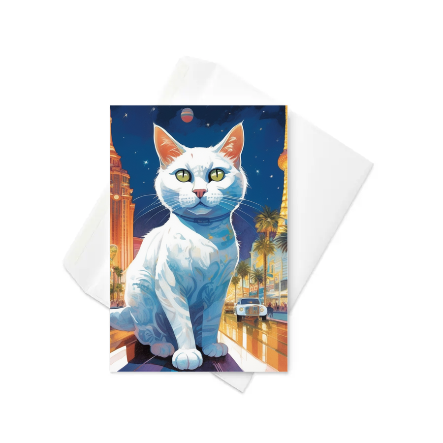 PugMug Custom White Companion Cat Greeting Card