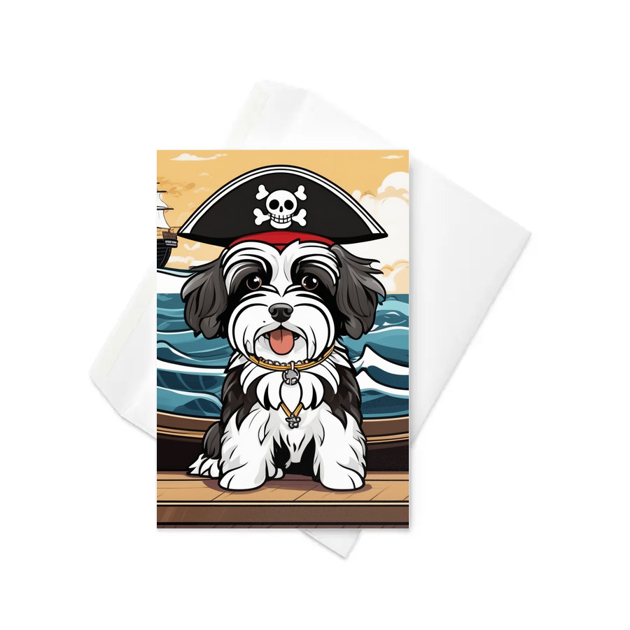 PugMug Custom Black-and-white Havanese Dog Greeting Card