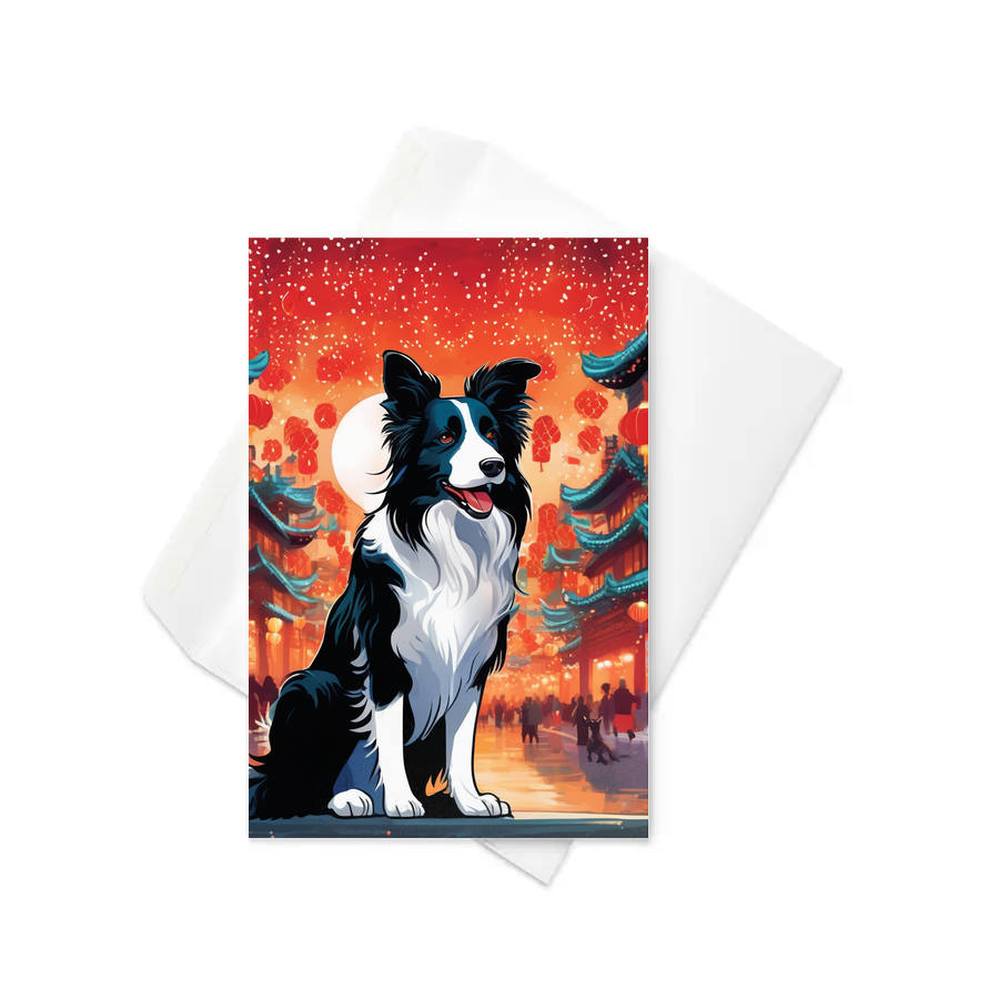 PugMug Custom Border Collie Greeting Card