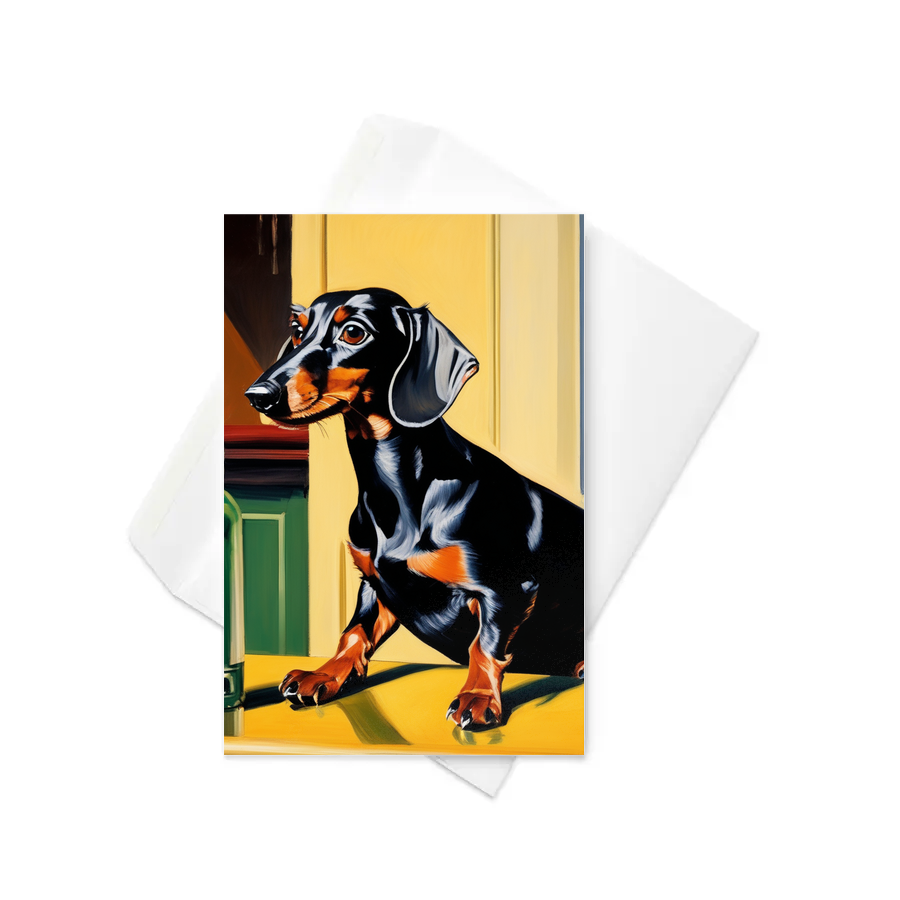 PugMug Custom Black Dachshund Greeting Card