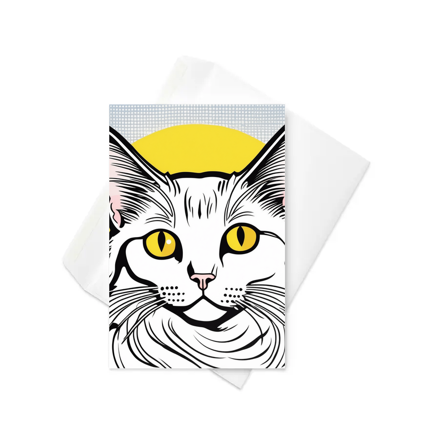 PugMug Custom White Companion Cat Greeting Card