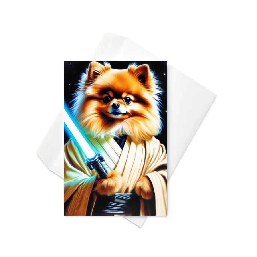 PugMug Custom Tan Pomeranian Greeting Card