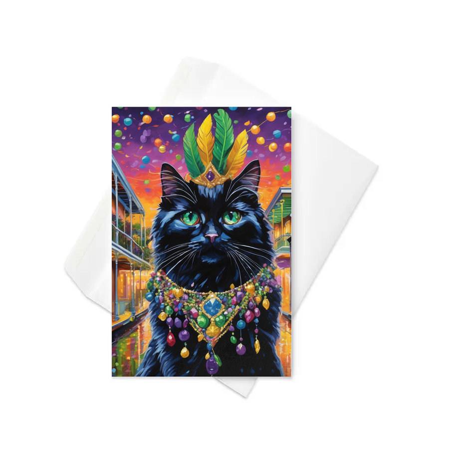 PugMug Custom Black Ragdoll Cat Greeting Card