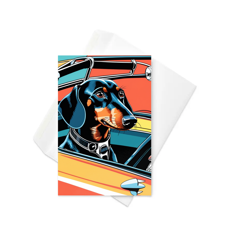 PugMug Custom Black Dachshund Greeting Card