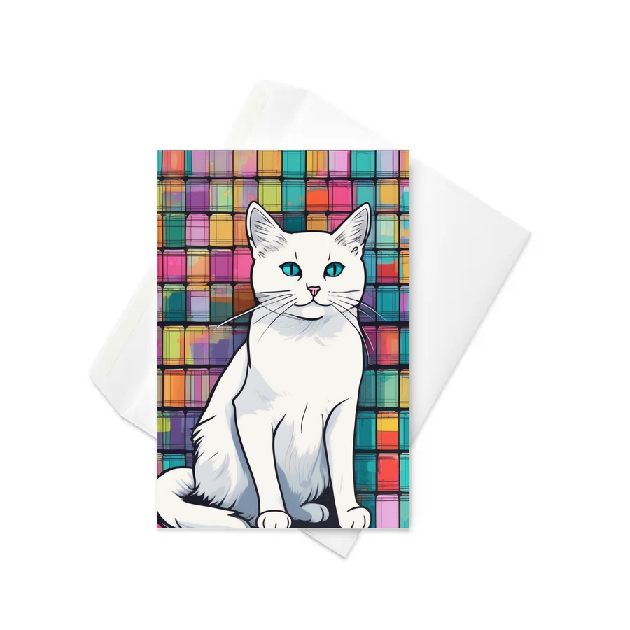 PugMug Custom White Companion Cat Greeting Card