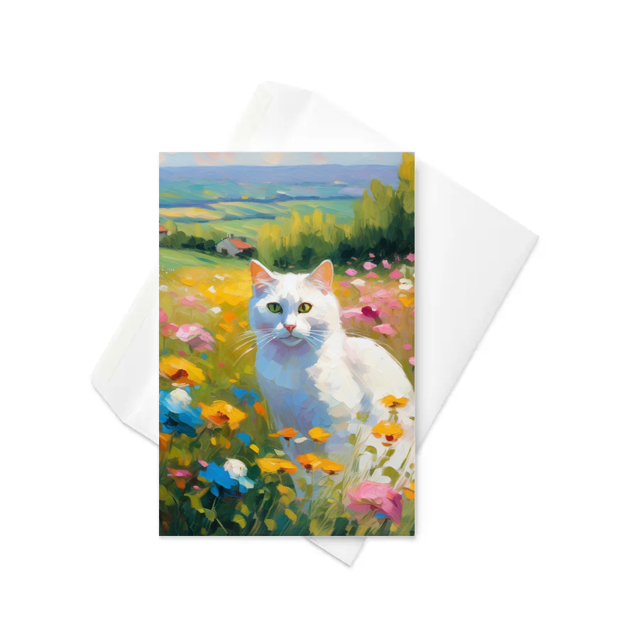 PugMug Custom White Companion Cat Greeting Card