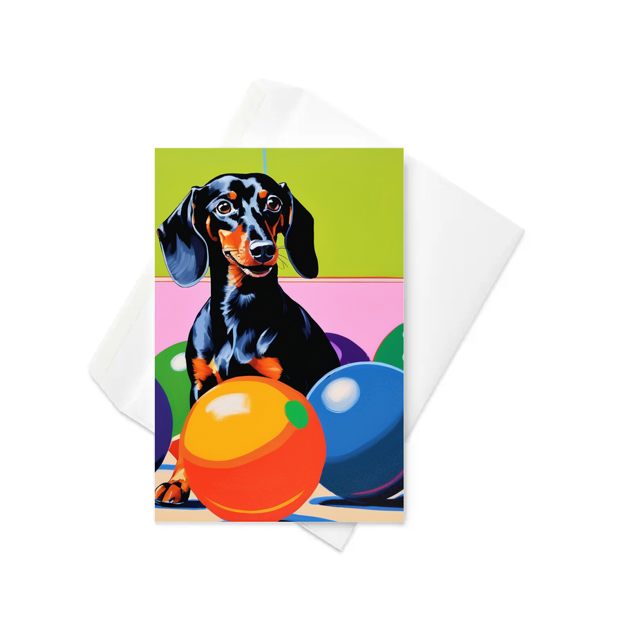 PugMug Custom Black Dachshund Greeting Card