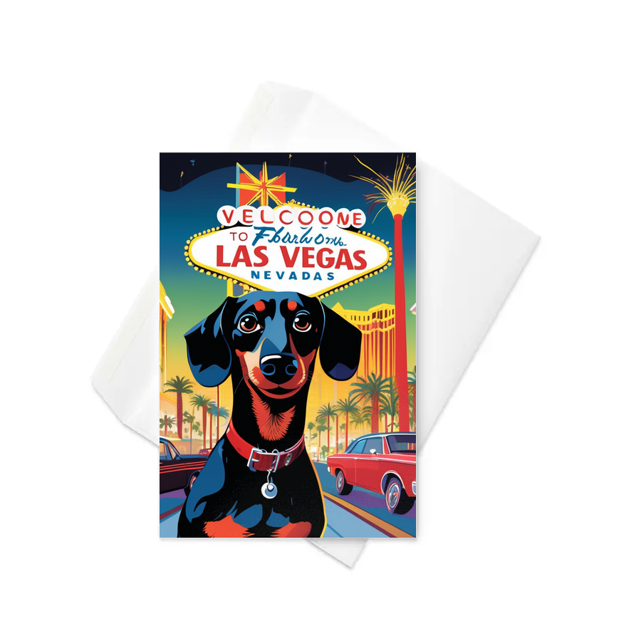 PugMug Custom Black Dachshund Greeting Card