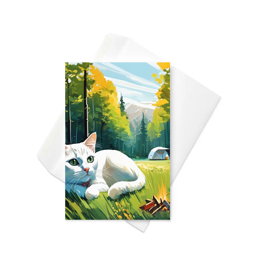 PugMug Custom White Companion Cat Greeting Card