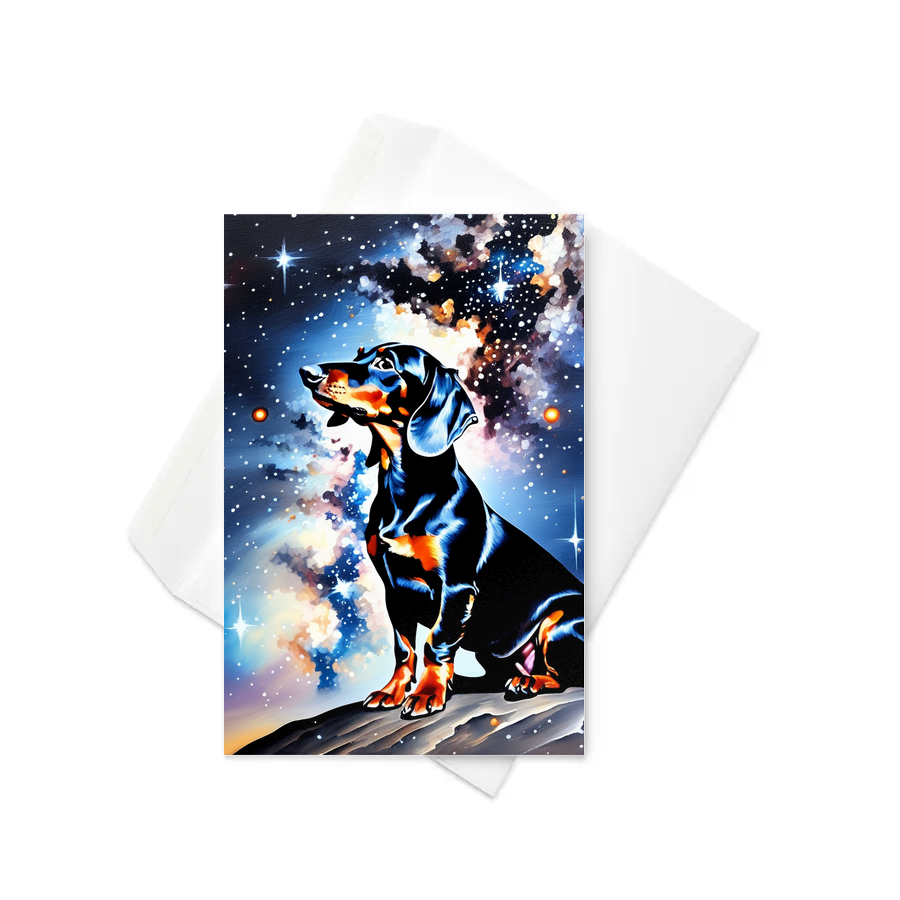 PugMug Custom Black Dachshund Greeting Card