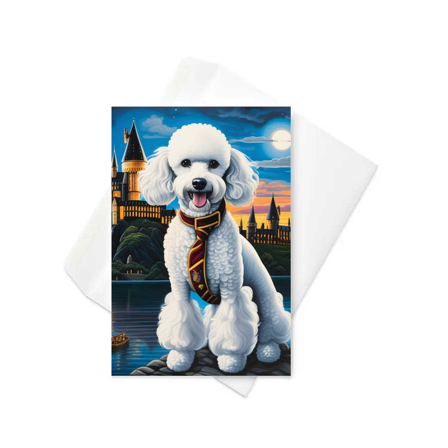 PugMug Custom White Poodle Greeting Card